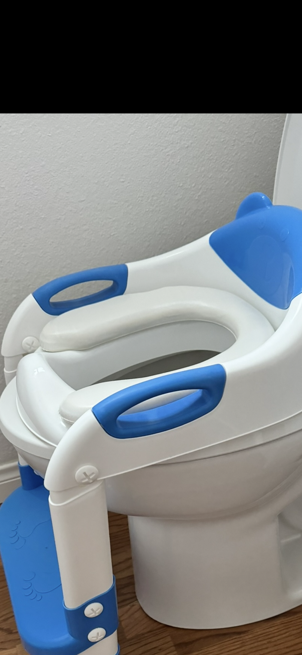 SKYROKU 8838 Toilettensitz mit Treppe Navy rutschfest klappbar