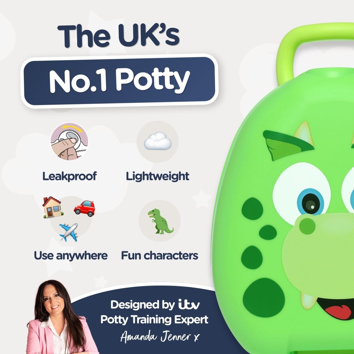 My Carry Potty Dinosaurier Reisetöpfchen mit Deckel auslaufsicher