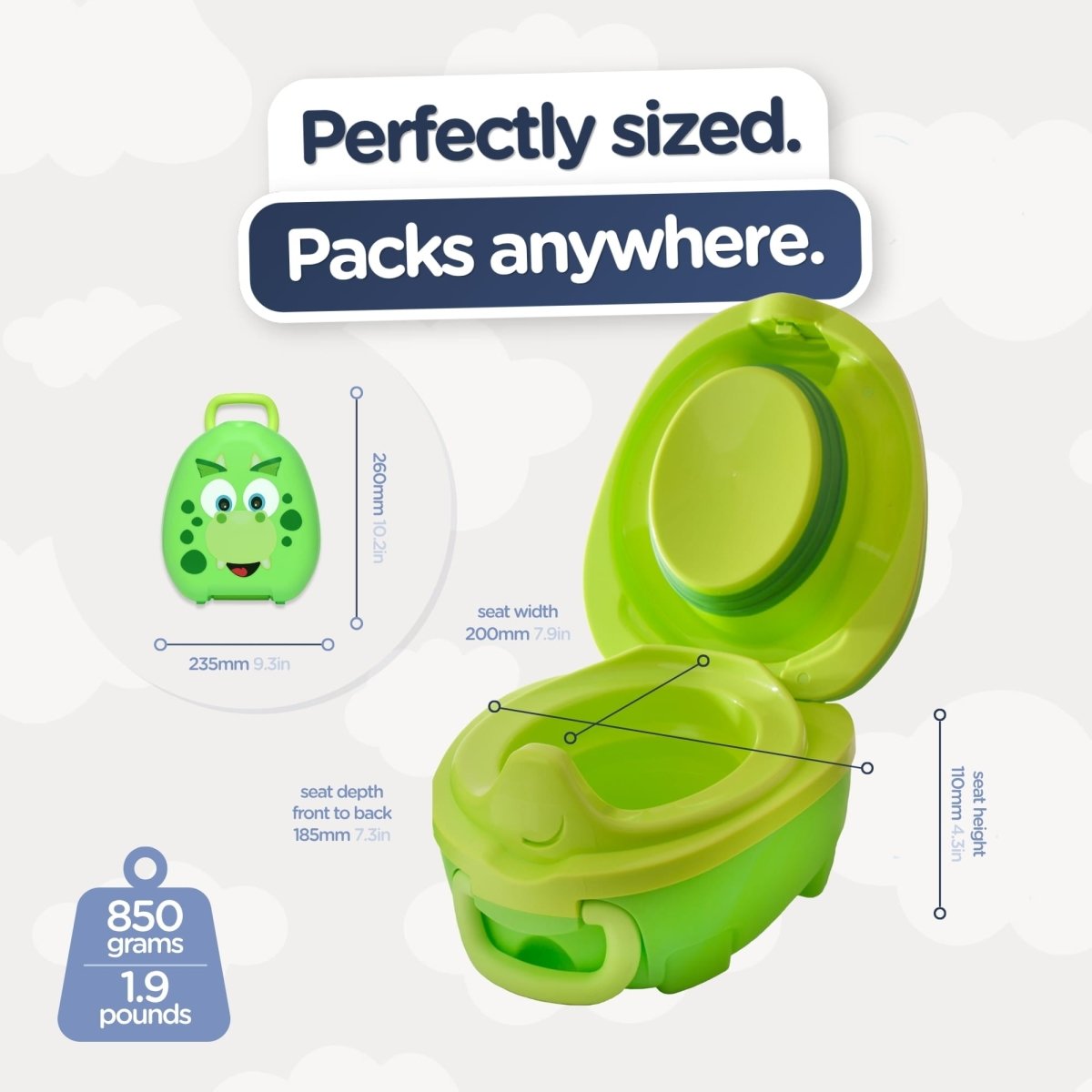My Carry Potty Dinosaurier Reisetöpfchen mit Deckel auslaufsicher