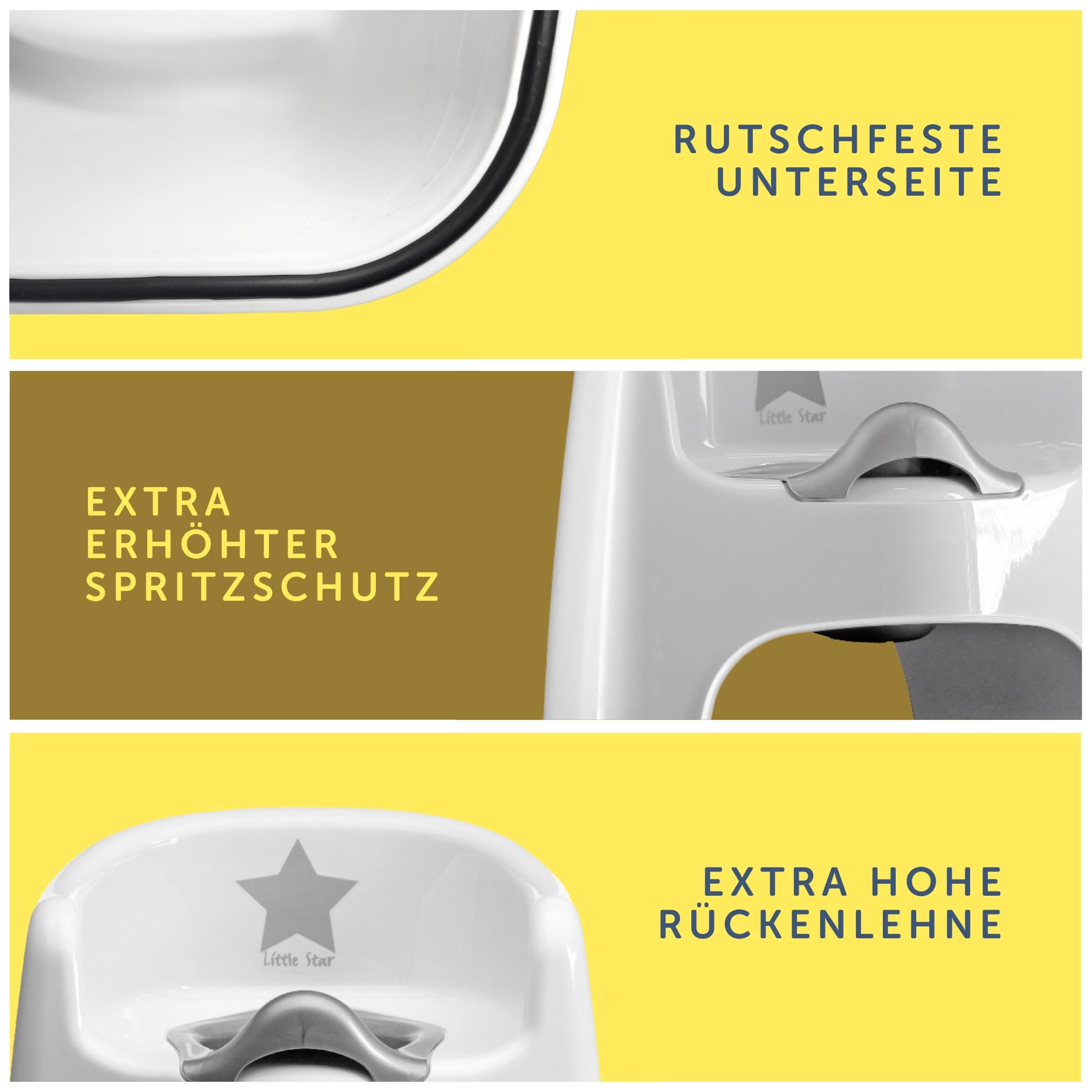 Little Star Topfstuhl mit Bilderbuch und Spritzschutz