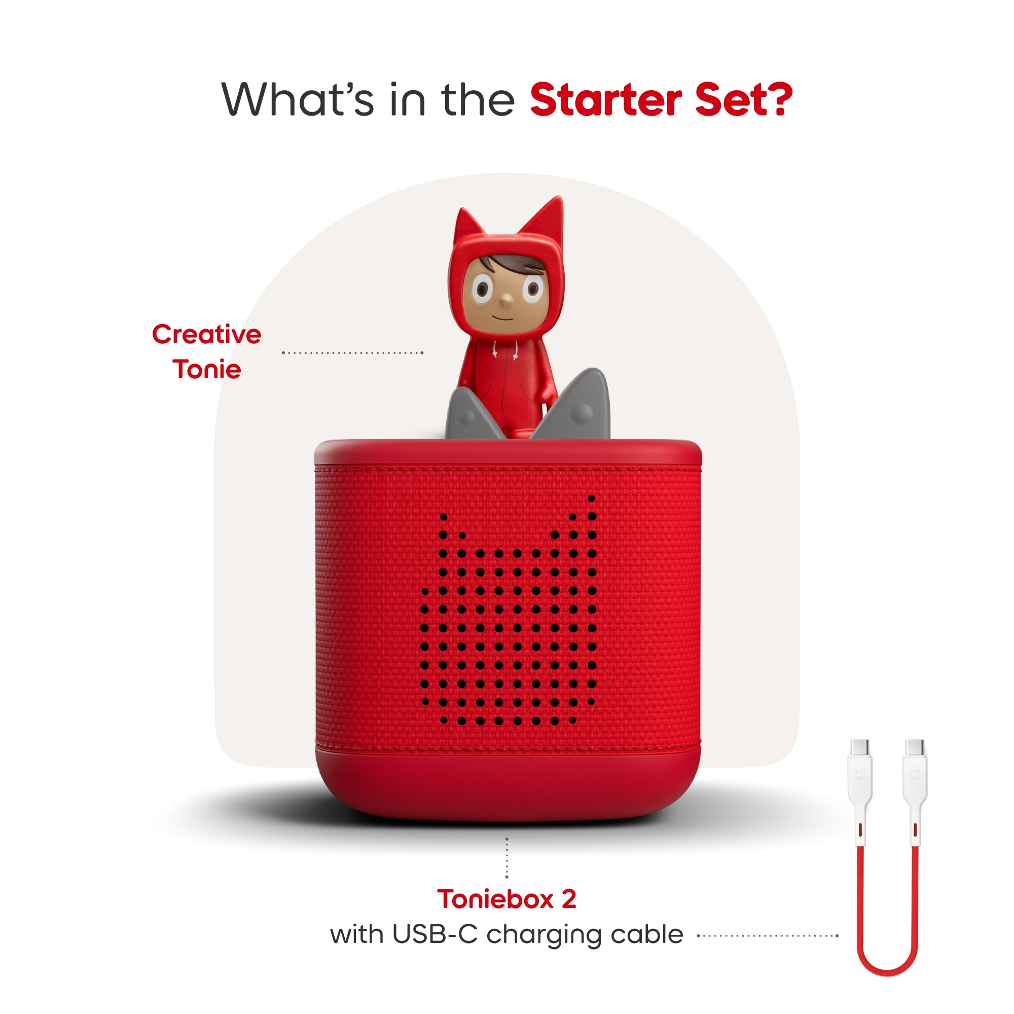 tonies Toniebox 2 Starter Set Hörbox Rot bildschirmfrei