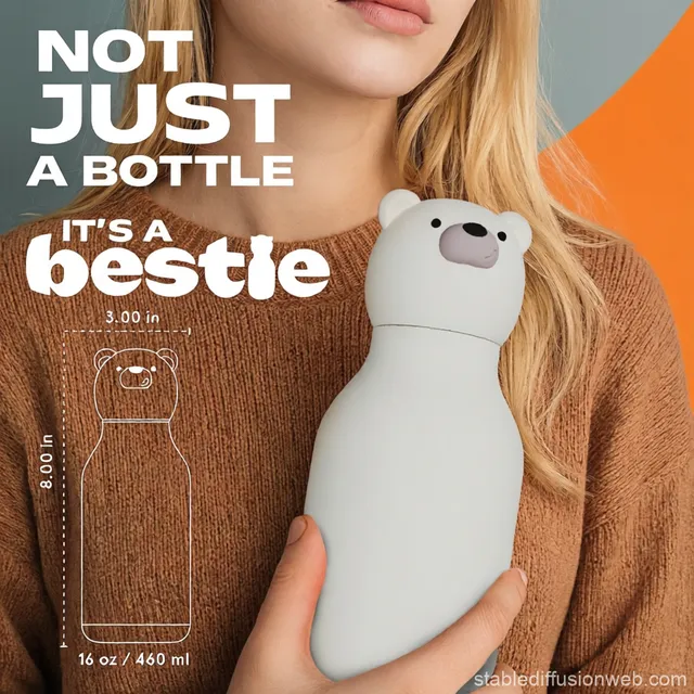 Asobu Bestie Bottle Chillington Trinkflasche Eisbär 475 ml