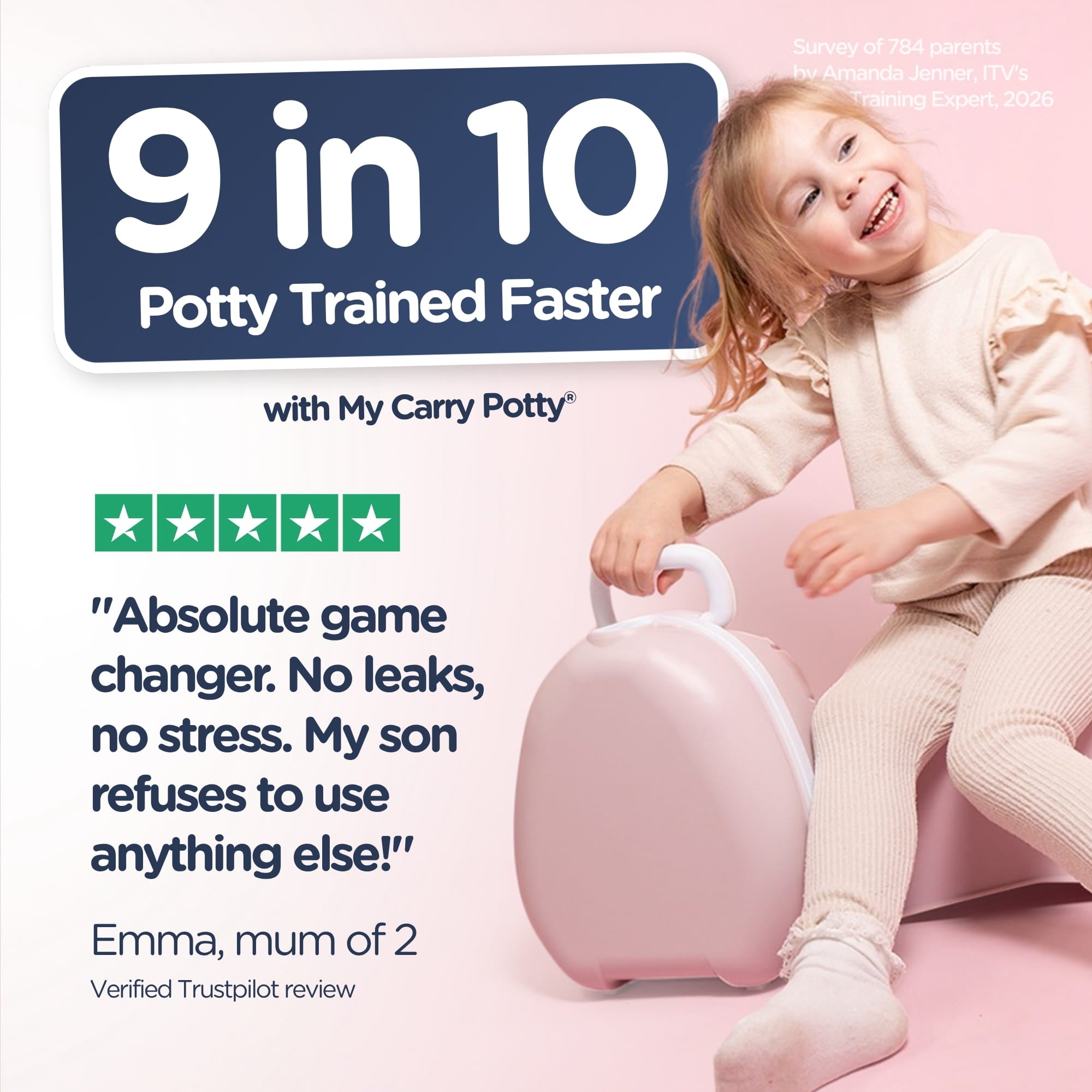My Carry Potty Töpfchen Blush Pink auslaufsicher mit Deckel