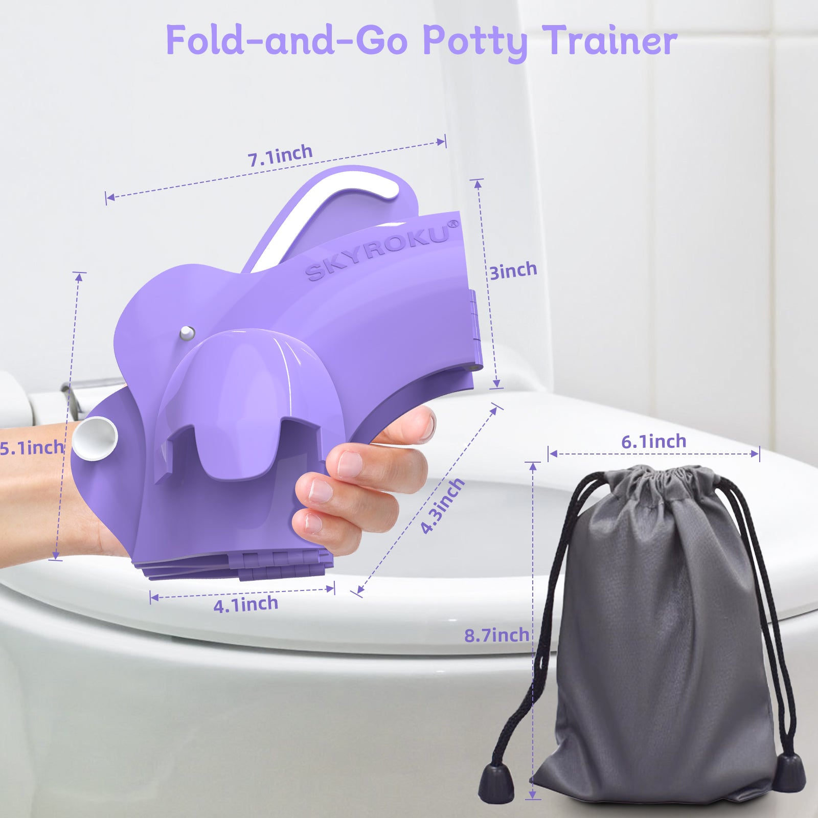 SKYROKU Folding Travel Potty Seat Toilettensitz Lila