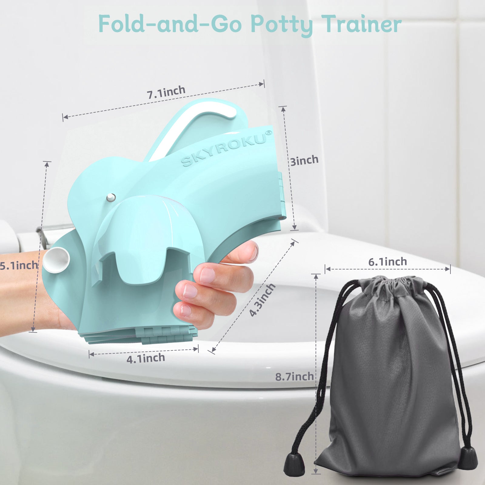 SKYROKU Folding Travel Potty Seat Toilettenaufsatz Blau