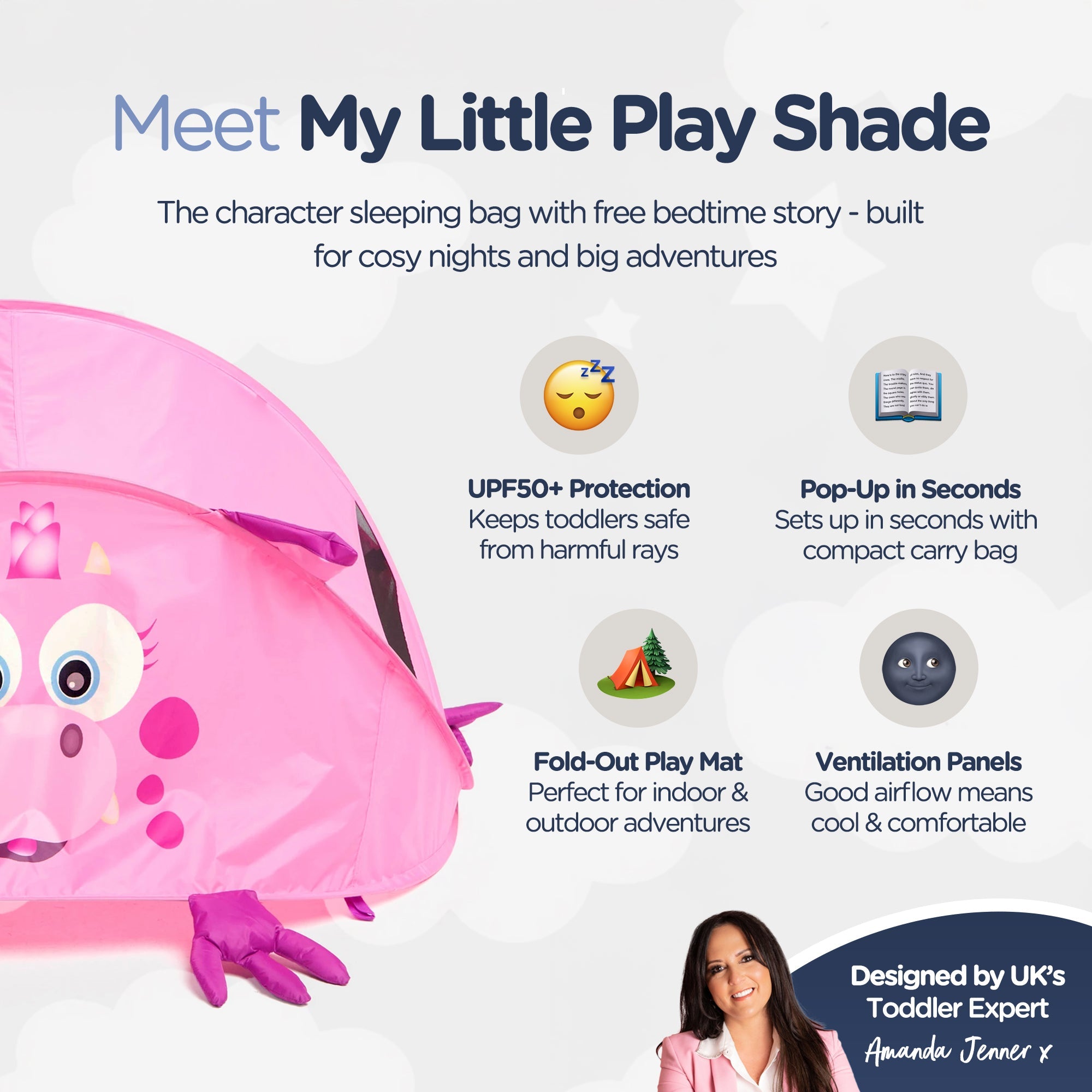 My Carry Potty Travel Adventure Dragon Play Shade Sonnenschutz UPF50+