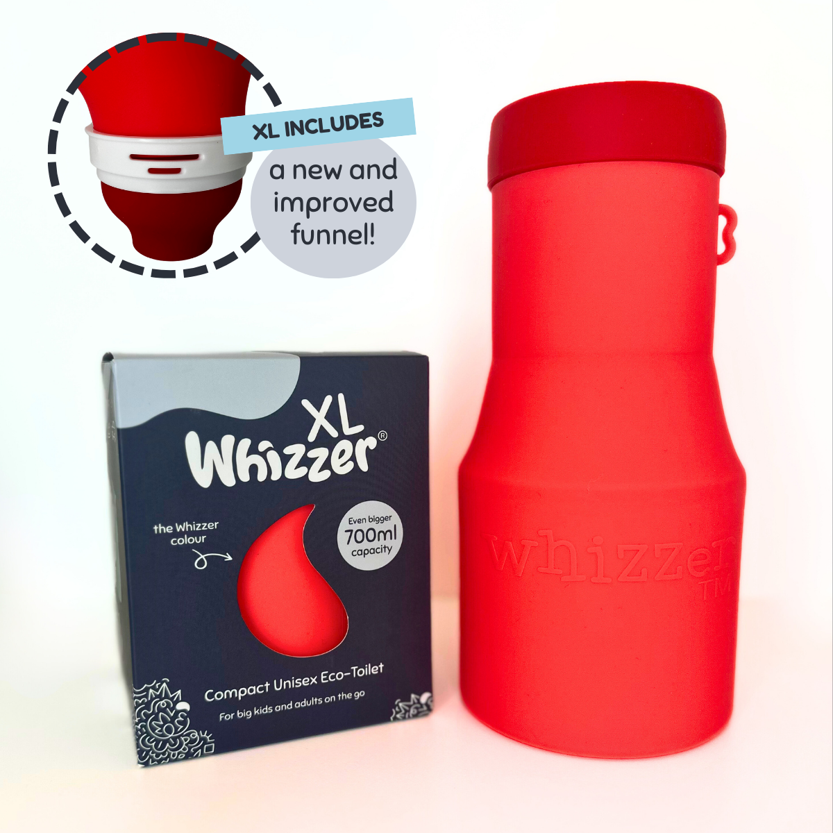 Kiddiwhizz XL Whizzer Adult Eco-Toilette Reiseurinal Rot 700ml
