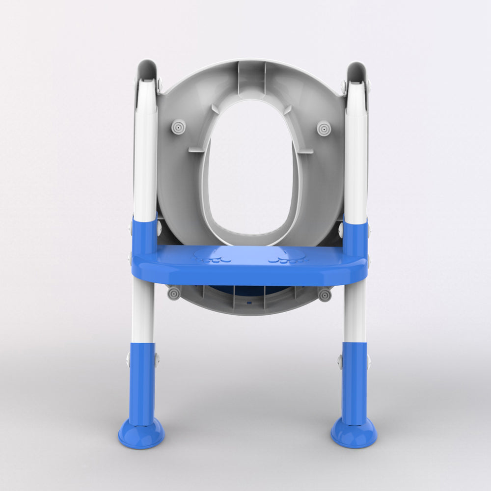 SKYROKU 8838 Toilettensitz mit Treppe Navy rutschfest klappbar
