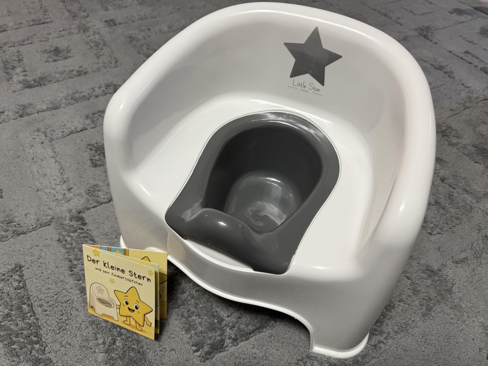 Little Star Topfstuhl mit Bilderbuch und Spritzschutz