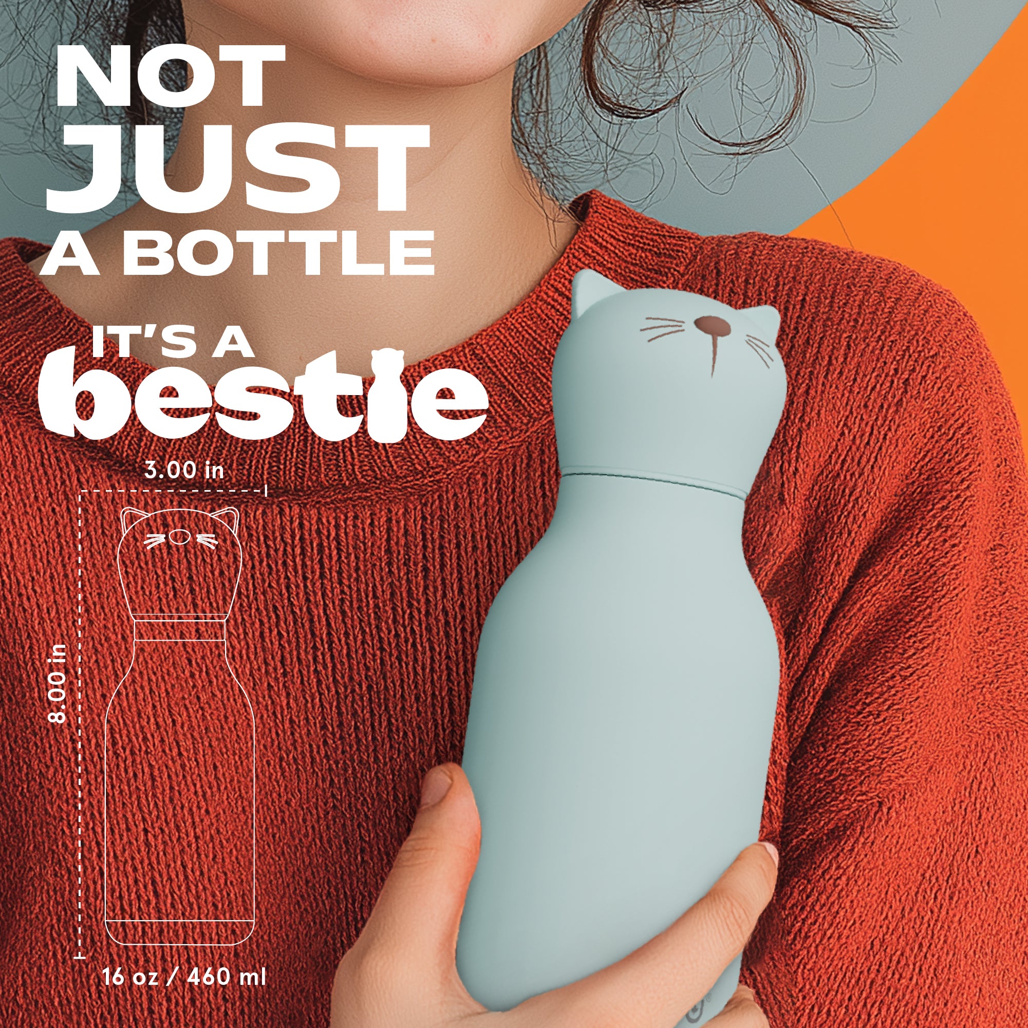 Easypisi Bestie Bottles Kiki Katze Trinkflasche 475ml