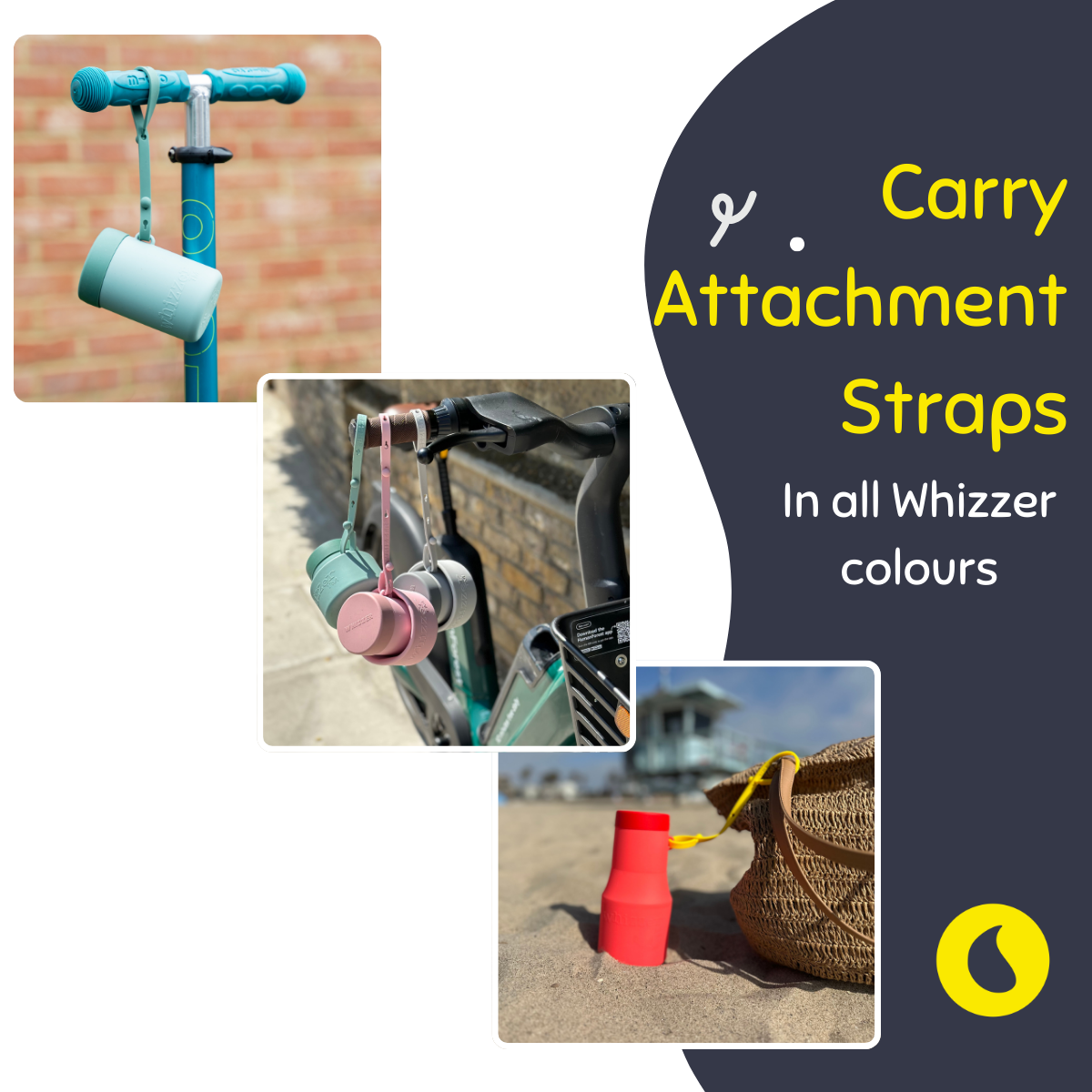 KIDDIWHIZZ Whizzer Befestigungsbänder Silikon 30cm Salbeigrün