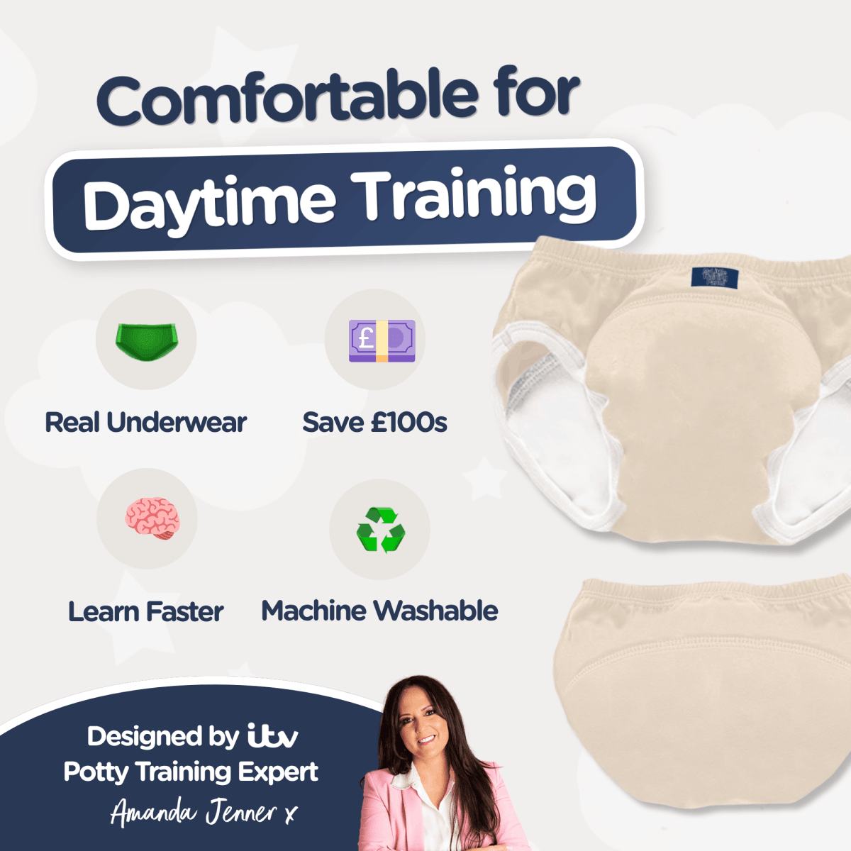 My Carry Potty Trainingshosen Natural Beige 3er 2-3 Jahre Bio
