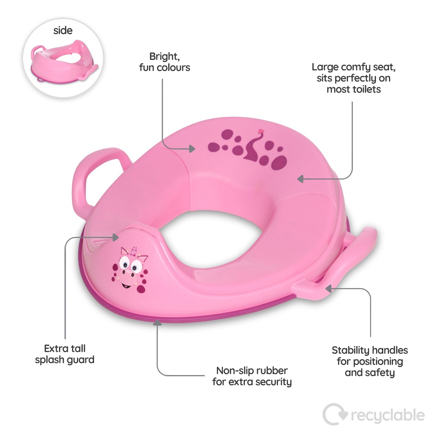 My Carry Potty My Little Trainer Seat Drache Toilettensitz mit Treppe Pink
