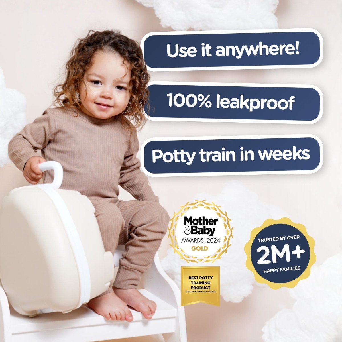 My Carry Potty Natural Reisetöpfchen Auslaufsicher Beige