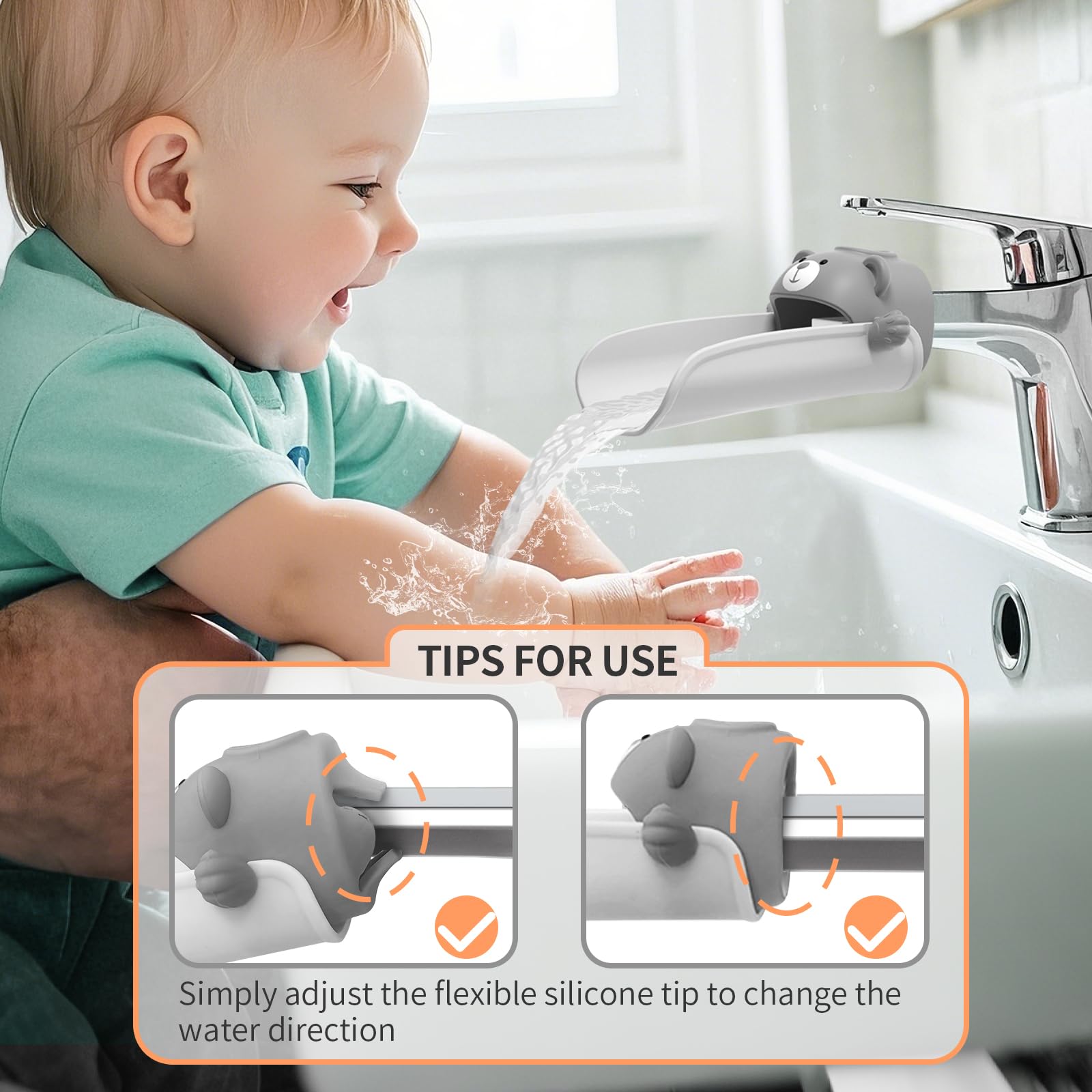 SKYROKU Bear Faucet Extender Wasserhahnverlängerung Bär Silikon
