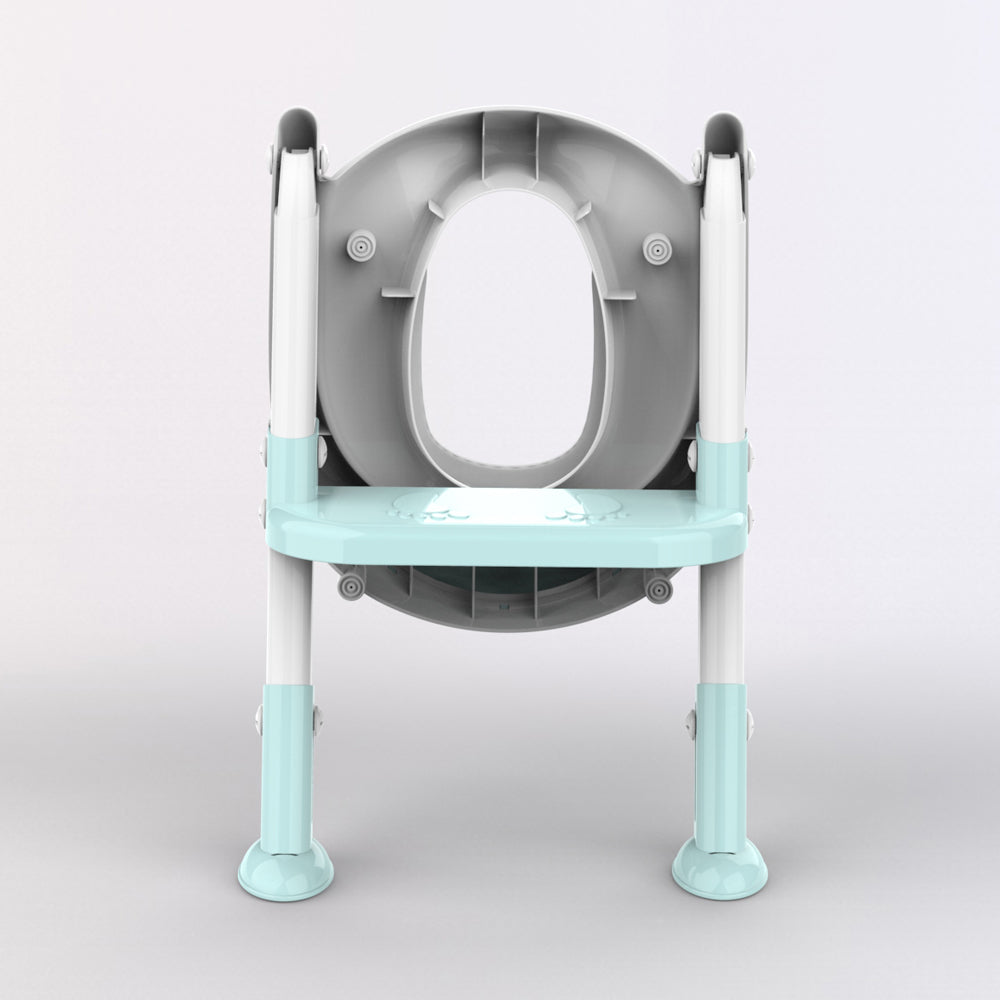 SKYROKU 8838 Toilettensitz mit Treppe Blau rutschfest