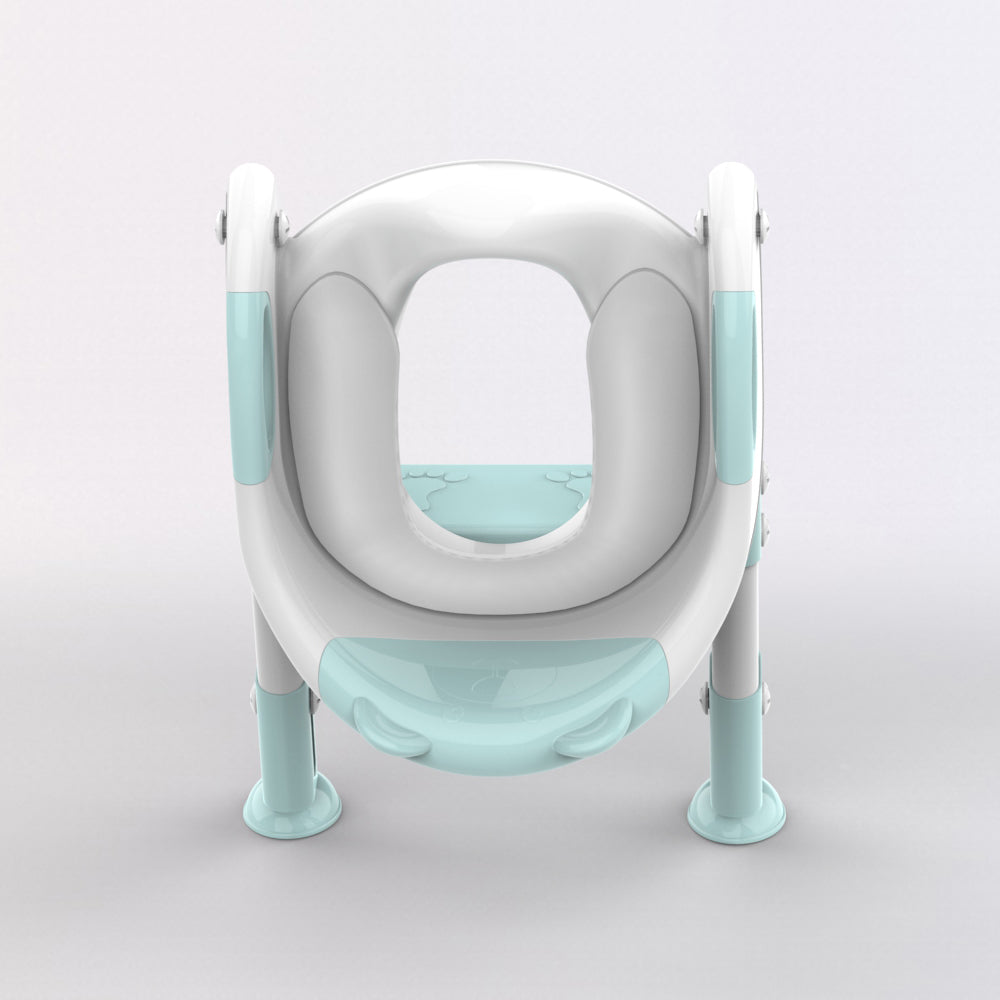 SKYROKU 8838 Toilettensitz mit Treppe Blau rutschfest