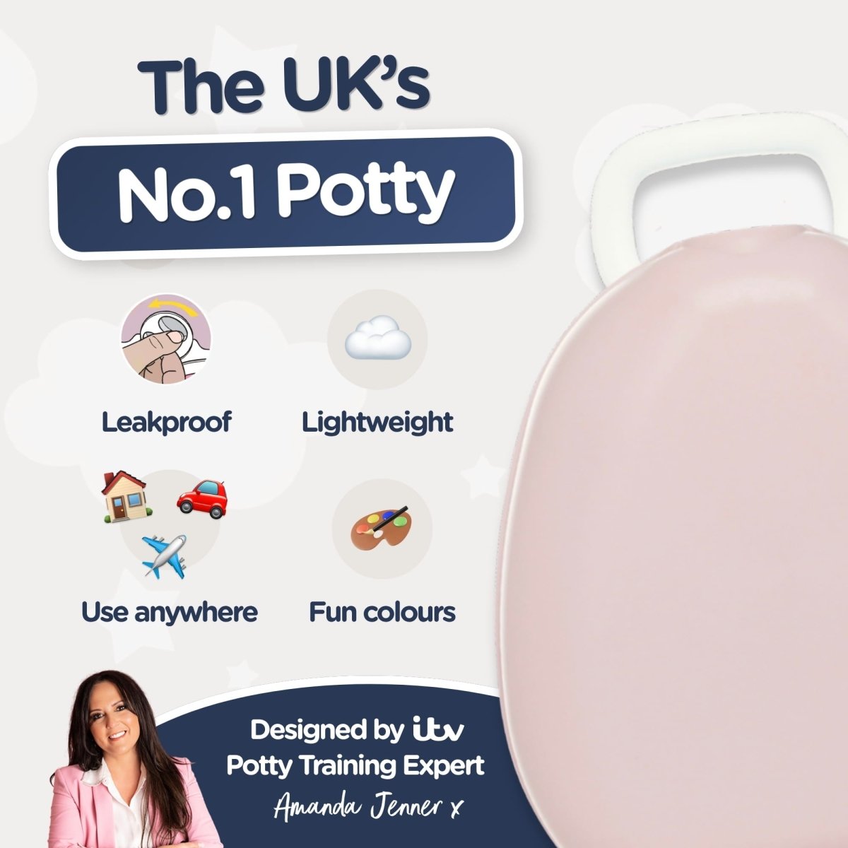 My Carry Potty Töpfchen Blush Pink auslaufsicher mit Deckel