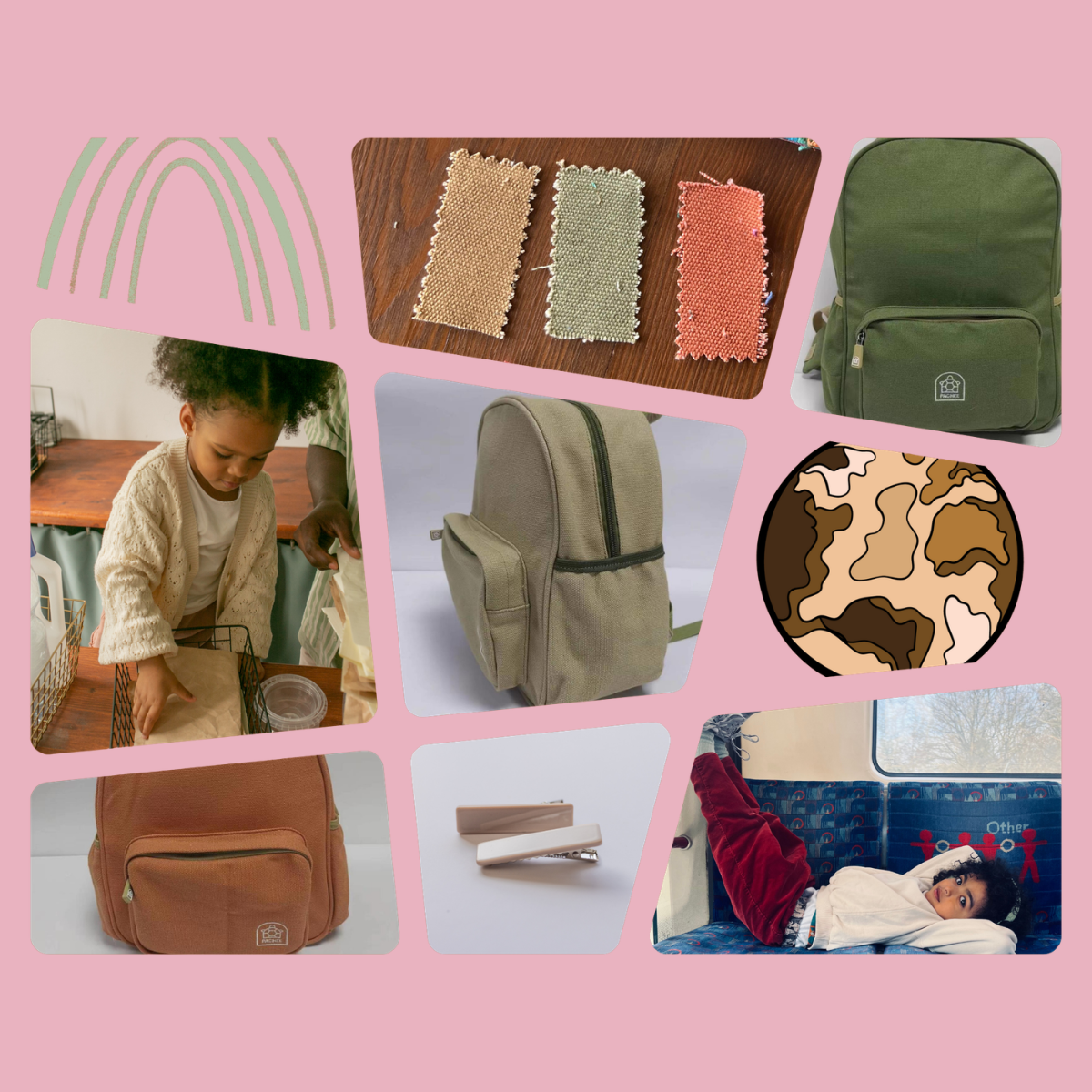 Kiddiwhizz Whizzer x Pachee Rucksack Grün mit Tasche