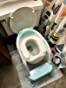 SKYROKU 8838 Toilettensitz mit Treppe Blau rutschfest