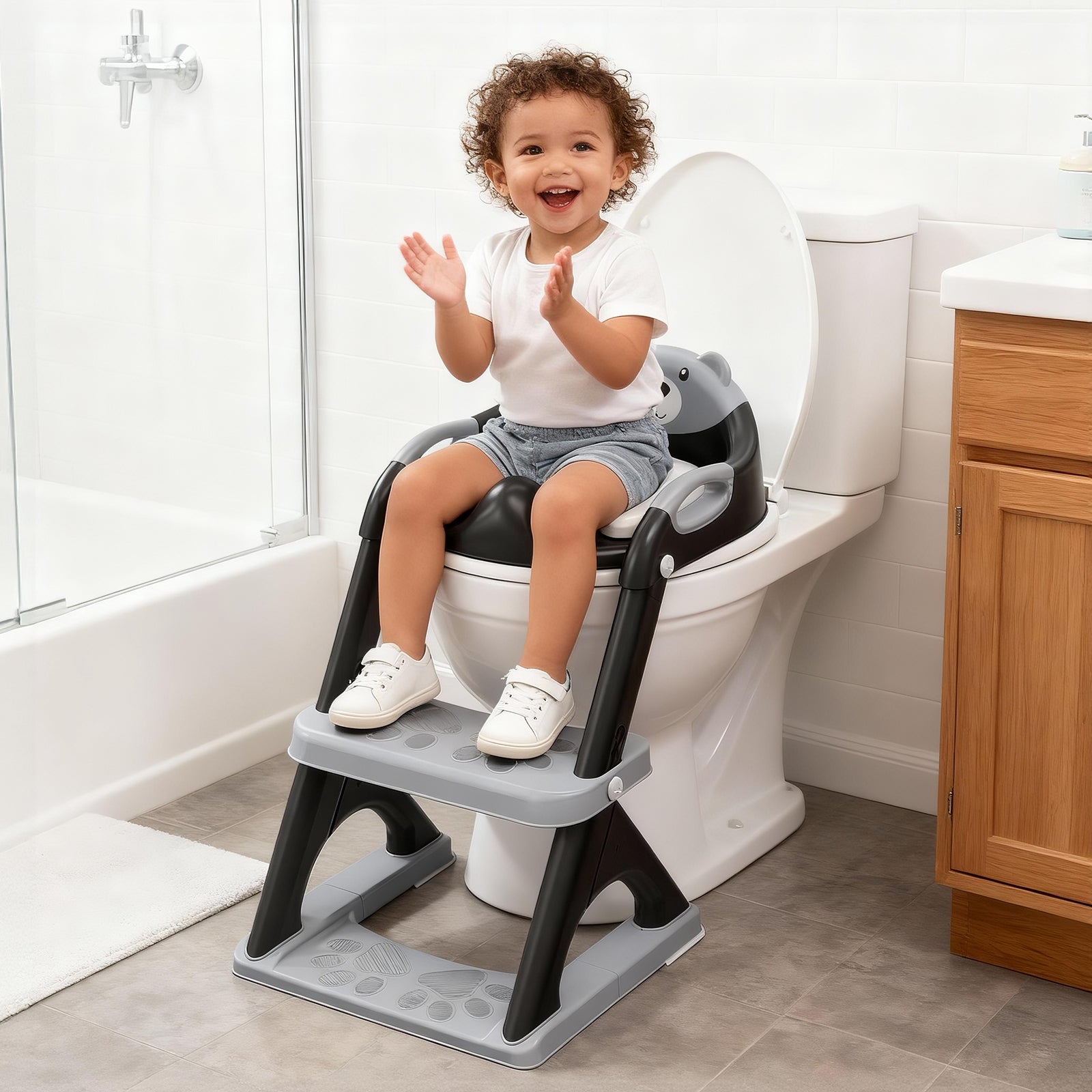 SKYROKU 8899 Model Toilettensitz mit Treppe verstellbar