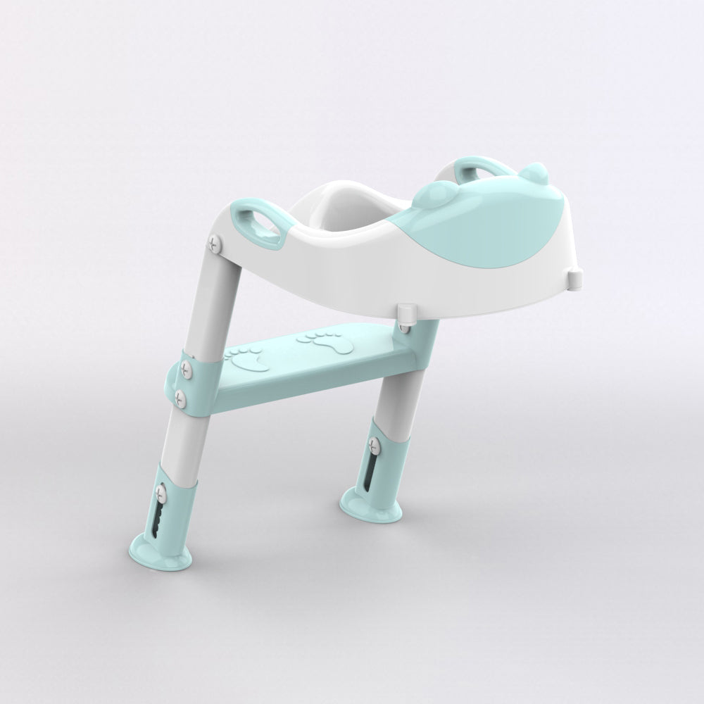 SKYROKU 8838 Toilettensitz mit Treppe Blau rutschfest