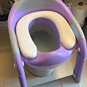 SKYROKU 8838 Toilettensitz mit Treppe Grau-Lila rutschfest