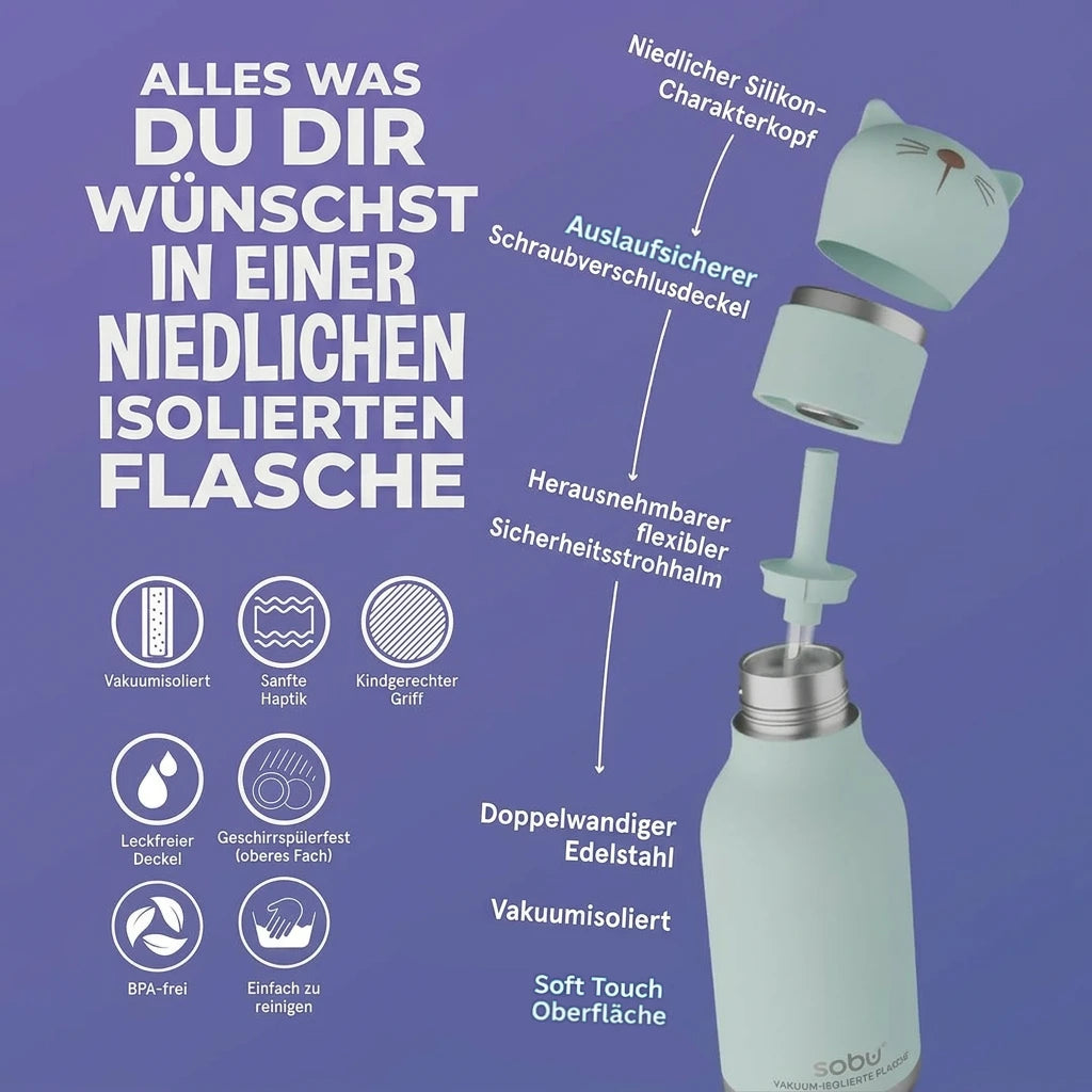 Easypisi Bestie Bottles Kiki Katze Trinkflasche 475ml