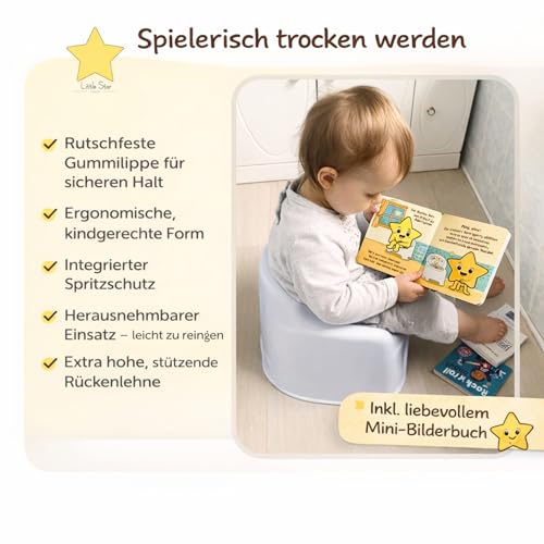 Little Star Topfstuhl mit Bilderbuch und Spritzschutz