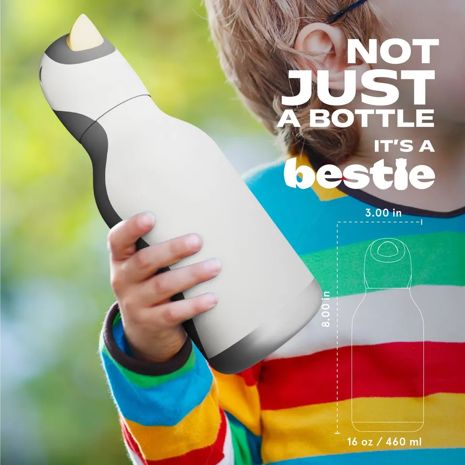 Asobu Bestie Bottle Arlo Trinkflasche Pinguin 475 ml Edelstahl