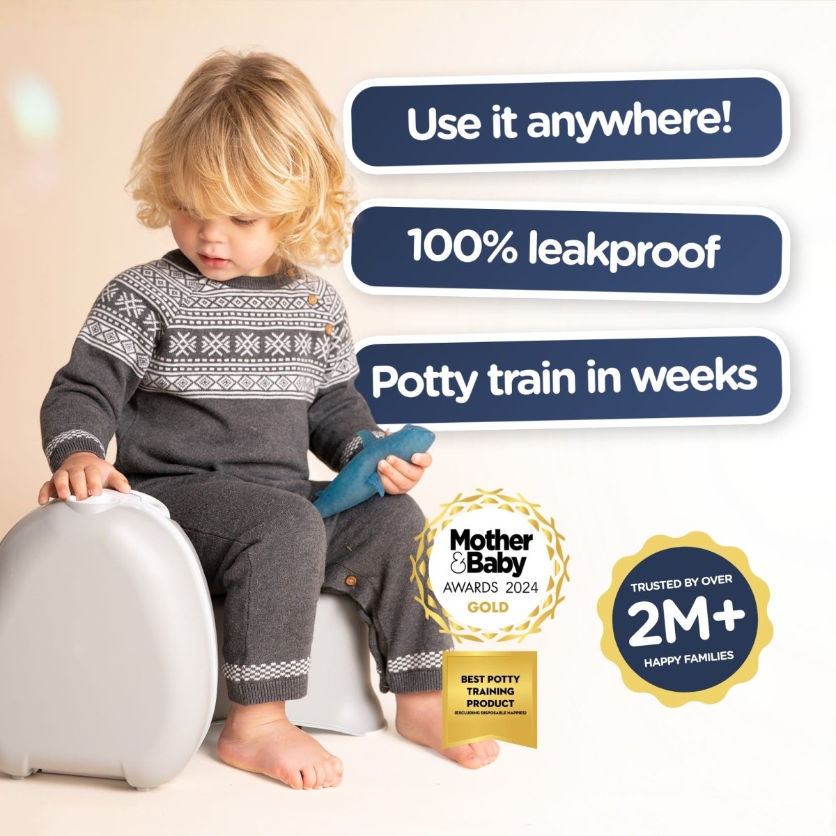 My Carry Potty Pearl Grey Töpfchen Grau auslaufsicher mit Deckel