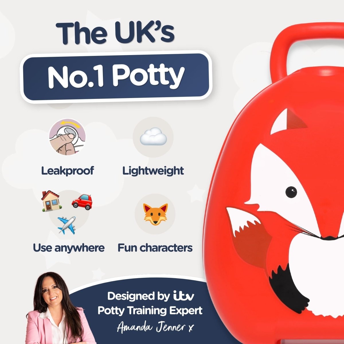 My Carry Potty Töpfchen Fuchs tragbar mit Deckel auslaufsicher