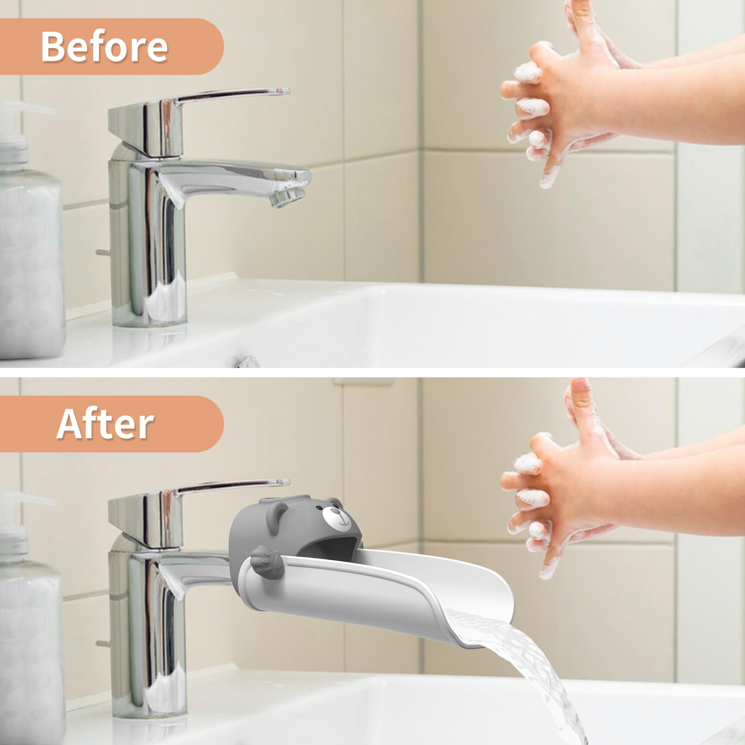 SKYROKU Bear Faucet Extender Wasserhahnverlängerung Bär Silikon