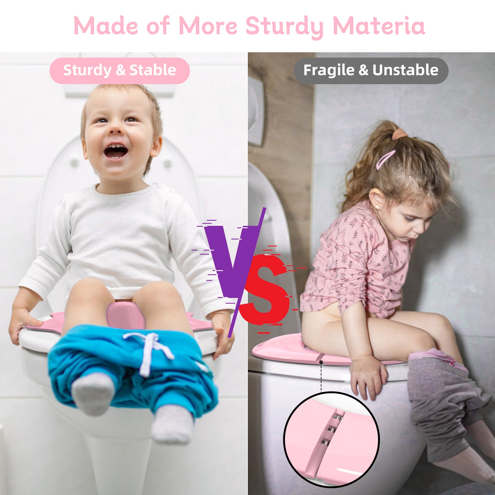 SKYROKU Folding Travel Potty Sitz rosa faltbar
