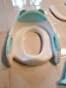 SKYROKU 8838 Toilettensitz mit Treppe Blau rutschfest