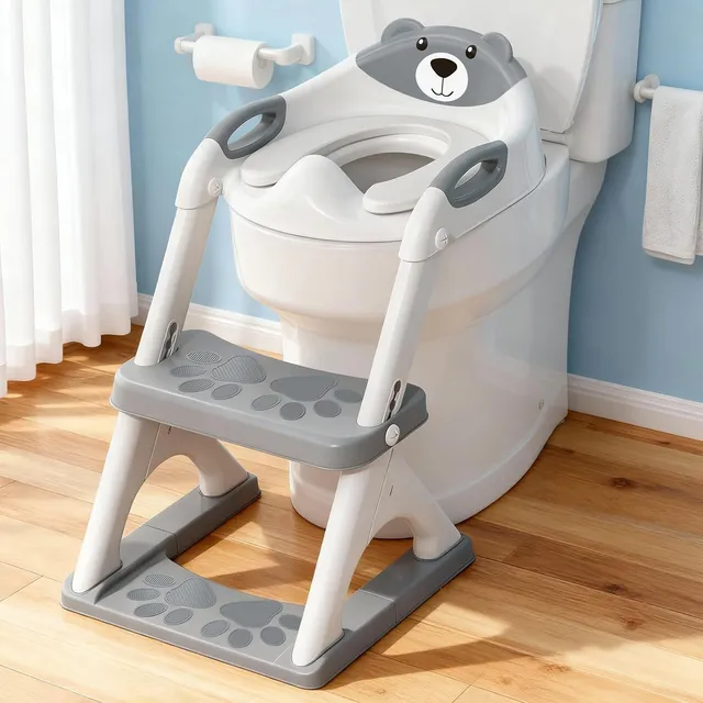 SKYROKU 8899 Toilettensitz Grau rutschfest Spritzschutz