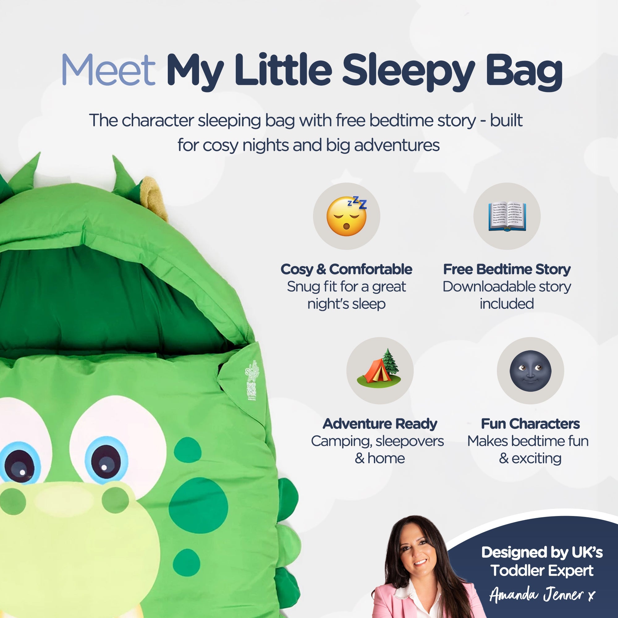 My Carry Potty Dinosaur Sleepy Bag Kinderschlafsack 130 cm