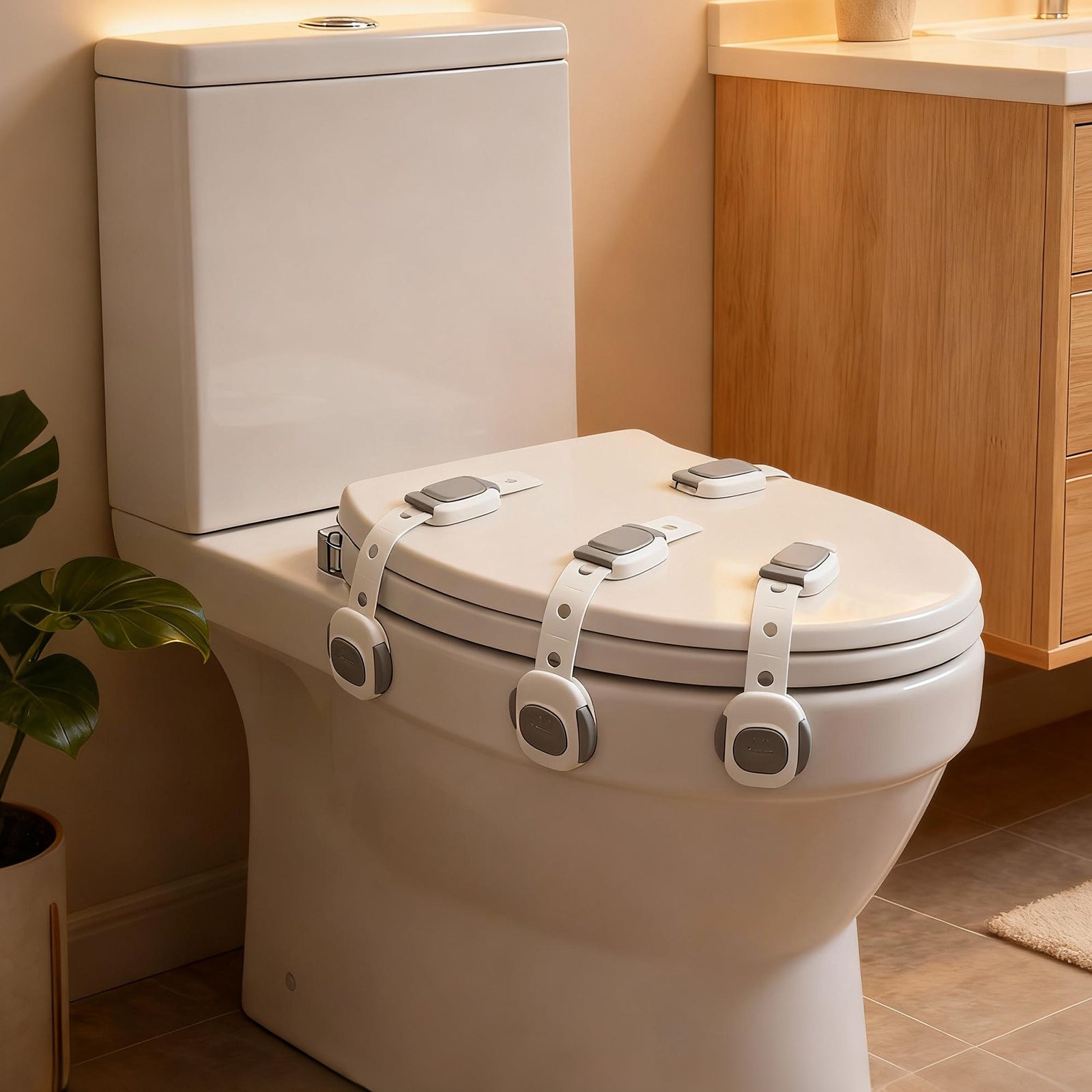 SKYROKU Toilet Lock Toilettensicherung 2er-Pack ABS-Set
