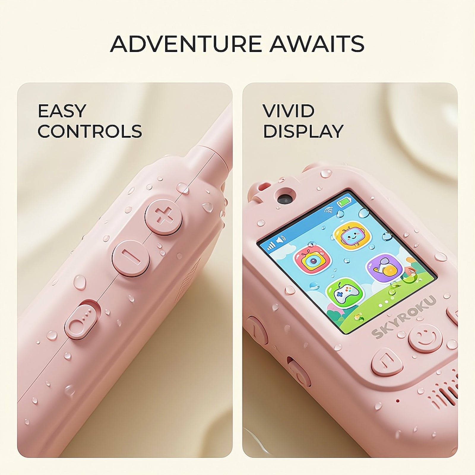 SKYROKU Video Walkie Talkies Kinder rosa 2er Set