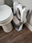 SKYROKU 8839 Toilettensitz mit Treppe Grau Doppelpedal